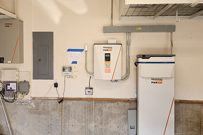 Garage equipped with electrical systems