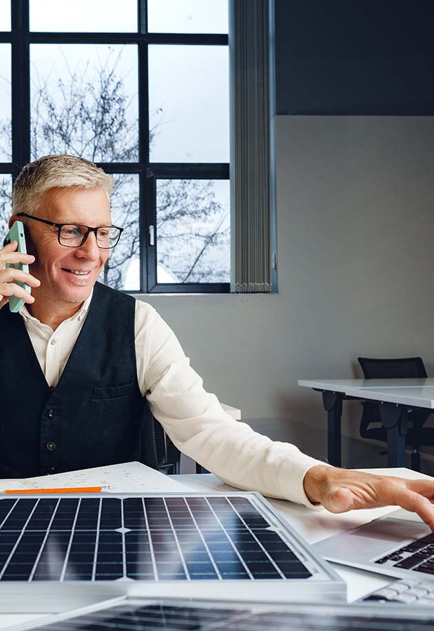 Architect working on ecological consultation