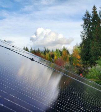 A solar panel installed on a roof